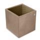 Copo porta-canetas em pele - quadrado - Taupe vintage ( Pantone 7530C ) 
