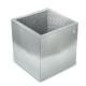 Stiftbecher aus Leder - Quadratisch - Platinium ( Pantone 877C ) 