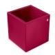 Leather pen pot - square - Rose fluo