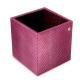 Leather pen pot - square - Serpent ciclamino