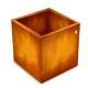 Leather pen pot - square - Orange Patine