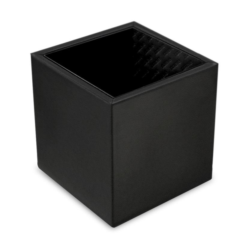 Portapenne in cuoio - quadrato - Noir PU