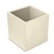 Leather pen pot - square - Blanc PU