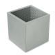 Pot à stylos en cuir - carré - Gris PU