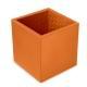 Copo porta-canetas em pele - quadrado - Orange PU