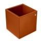 Stiftbecher aus Leder - Quadratisch - Orange vibrant