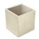 Stiftbecher aus Leder - Quadratisch - Blanc escumo