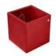 Leather pen pot - square - Rouge troupelenc