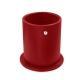 Copo porta-canetas em pele - redondo - Rouge ( Nappa - Pantone 199C ) 