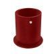Pot à stylos en cuir - rond - Tomate ( Pantone 187C ) 