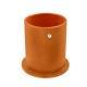 Copo porta-canetas em pele - redondo - Mandarine vintage ( Pantone 165C ) 