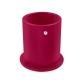 Leather pen pot - round - Rose fluo