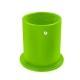 Leather pen pot - round - Vert fluo