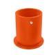 Stiftbecher aus Leder - Rund - Orange fluo
