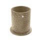 Leather pen pot - round - Autruche desert