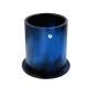 Leather pen pot - round - Bleu Patine