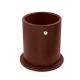 Leather pen pot - round - Marron délicat
