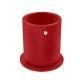 Pot à stylos en cuir - rond - Rouge troupelenc