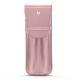 Custodia cuoio per due penne - Rose ( Nappa - Pantone 2365C ) 