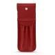 Custodia cuoio per due penne - Tomate ( Pantone 187C ) 