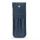 Custodia cuoio per due penne - Jean vintage ( Roughtcut - Pantone 285U  ) 