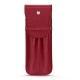 Etui cuir pour deux stylos - Rouge passion