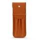 Etui cuir pour deux stylos - Orange vibrant