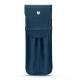 Etui cuir pour deux stylos - Blu mediterran