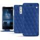 Capa em pele Nokia 8 - Bleu océan - Couture ( Nappa - Pantone 293C ) 