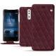 Funda de piel Nokia 8 - Lie de vin - Couture ( Pantone 5115C ) 