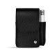 Etui cuir pour paquet de cigarettes avec poche briquet - Ebène ( Sleek P C12 - Black ) 