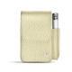 Etui cuir pour paquet de cigarettes avec poche briquet - Ivoire ( Sleek P C12 - White ) 