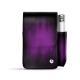 Etui cuir pour paquet de cigarettes avec poche briquet - Violet Patine
