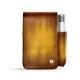 Etui cuir pour paquet de cigarettes avec poche briquet - Doré Patine