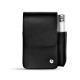 Etui cuir pour paquet de cigarettes avec poche briquet - Negre poudro