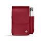Etui cuir pour paquet de cigarettes avec poche briquet - Rouge passion