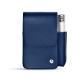 Etui cuir pour paquet de cigarettes avec poche briquet - Bleu frisson