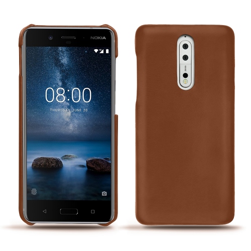 Funda de piel Nokia 8Marron ( Nappa - Pantone #8B4720 ) 