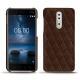 Nokia 8 leather cover - Châtaigne - Couture ( Pantone 476C ) 