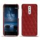 Custodia in pelle Nokia 8 - Tomate - Couture ( Pantone 187C ) 