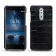 Capa em pele Nokia 8 - Crocodile nero