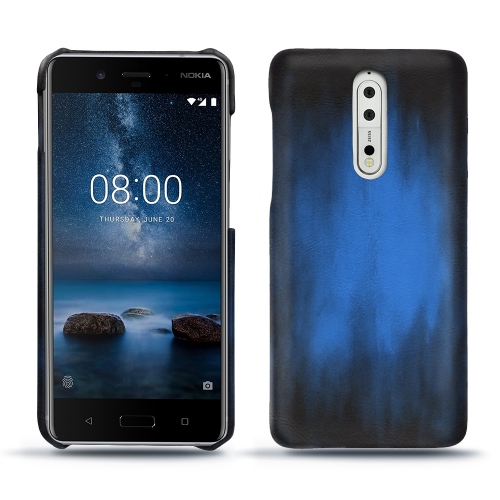 Custodia in pelle Nokia 8Bleu Patine