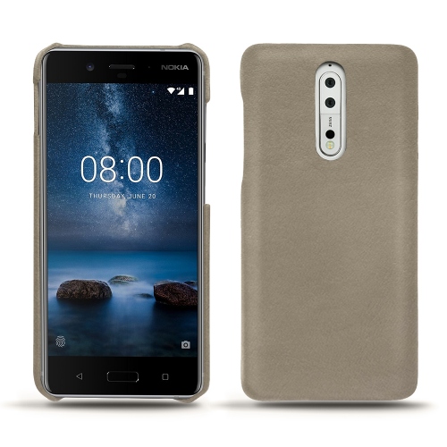 Capa em pele Nokia 8Darboun sabla ( Pantone #BCB1A1 )