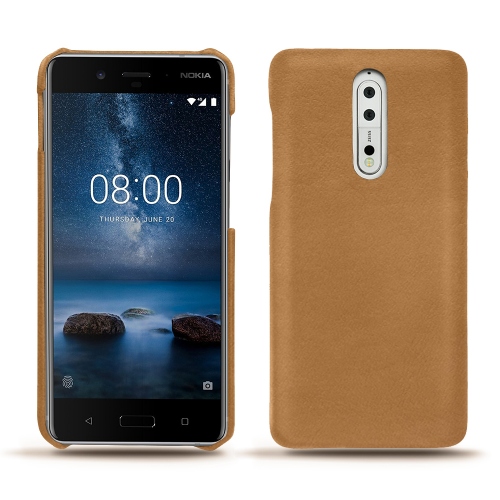 Custodia in pelle Nokia 8Castan esparciate ( Pantone #824F2A )
