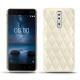 Coque cuir Nokia 8 - Blanc escumo - Couture
