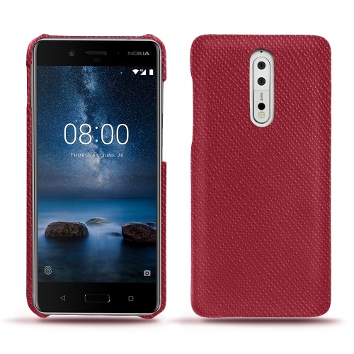 Protections haut de gamme (coques, étuis, housses) fabriquées main pour Nokia 8 Rouge passion ( Pantone #a6192e ) 