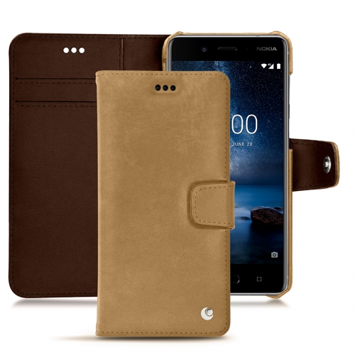 Nokia 8 Tradition B leather caseSable vintage ( Pantone #9b7340 ) 
