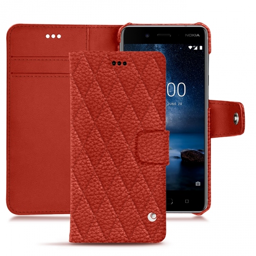 Capa em pele Nokia 8 Tradition BPapaye - Couture ( Pantone #b54317 ) 