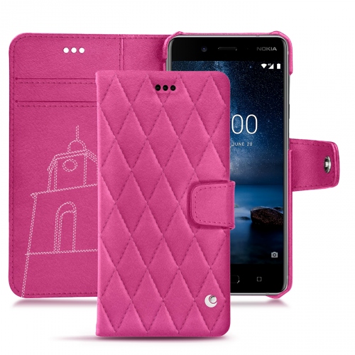 Funda de piel Nokia 8 Tradition BRose BB - Couture ( Pantone #DB599F )