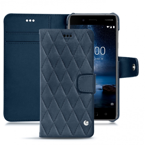 Funda de piel Nokia 8 Tradition BJean vintage - Couture ( Pantone #2f414f  ) 